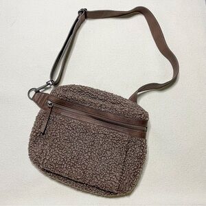 Free People Sherpa Wubby Maisie Leather Shoulder Sling Bag in Brown